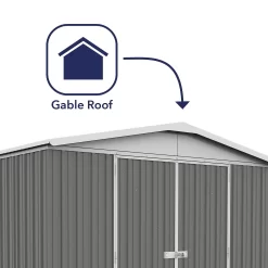Absco 10 X 10ft Regent Metal Apex Shed - Grey -Garden Tool Store 13440859 1324929164205372