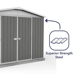 Absco 10 X 10ft Regent Metal Apex Shed - Grey -Garden Tool Store 13440859 1944929164401341