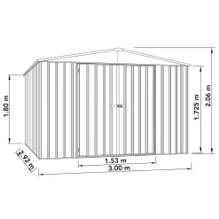 Absco 10 X 10ft Regent Metal Apex Shed - Grey -Garden Tool Store 13440859 2874929164119068