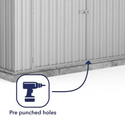 Absco 10 X 20ft Utility Workshop Apex Metal Shed - Zinc -Garden Tool Store 13440861 1074929163823580