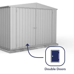 Absco 10 X 20ft Utility Workshop Apex Metal Shed - Zinc -Garden Tool Store 13440861 2134929163766103