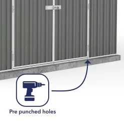 Absco 10x12ft Regent Metal Apex Shed - Grey -Garden Tool Store 13440862 1564929163906173