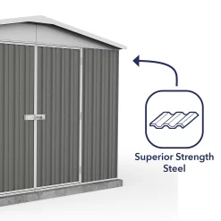 Absco 10x12ft Regent Metal Apex Shed - Grey -Garden Tool Store 13440862 1594929163982184