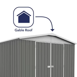 Absco 10x12ft Regent Metal Apex Shed - Grey -Garden Tool Store 13440862 1634929163762539