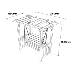 Anchor Fast FSC Milldale Swing Seat With Arbour -Garden Tool Store 13452039 9644931991531747