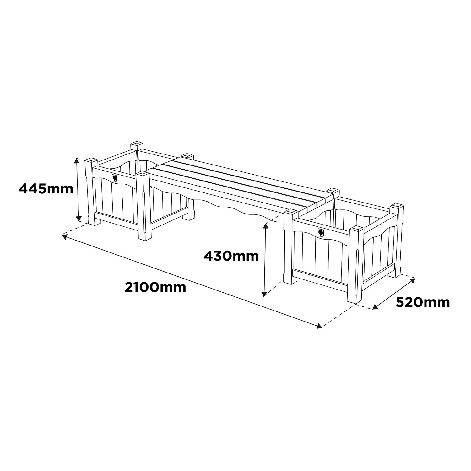 Anchor Fast FSC RHS Bench With Planters 3 Anchor Fast FSC RHS Bench With Planters - Image 3