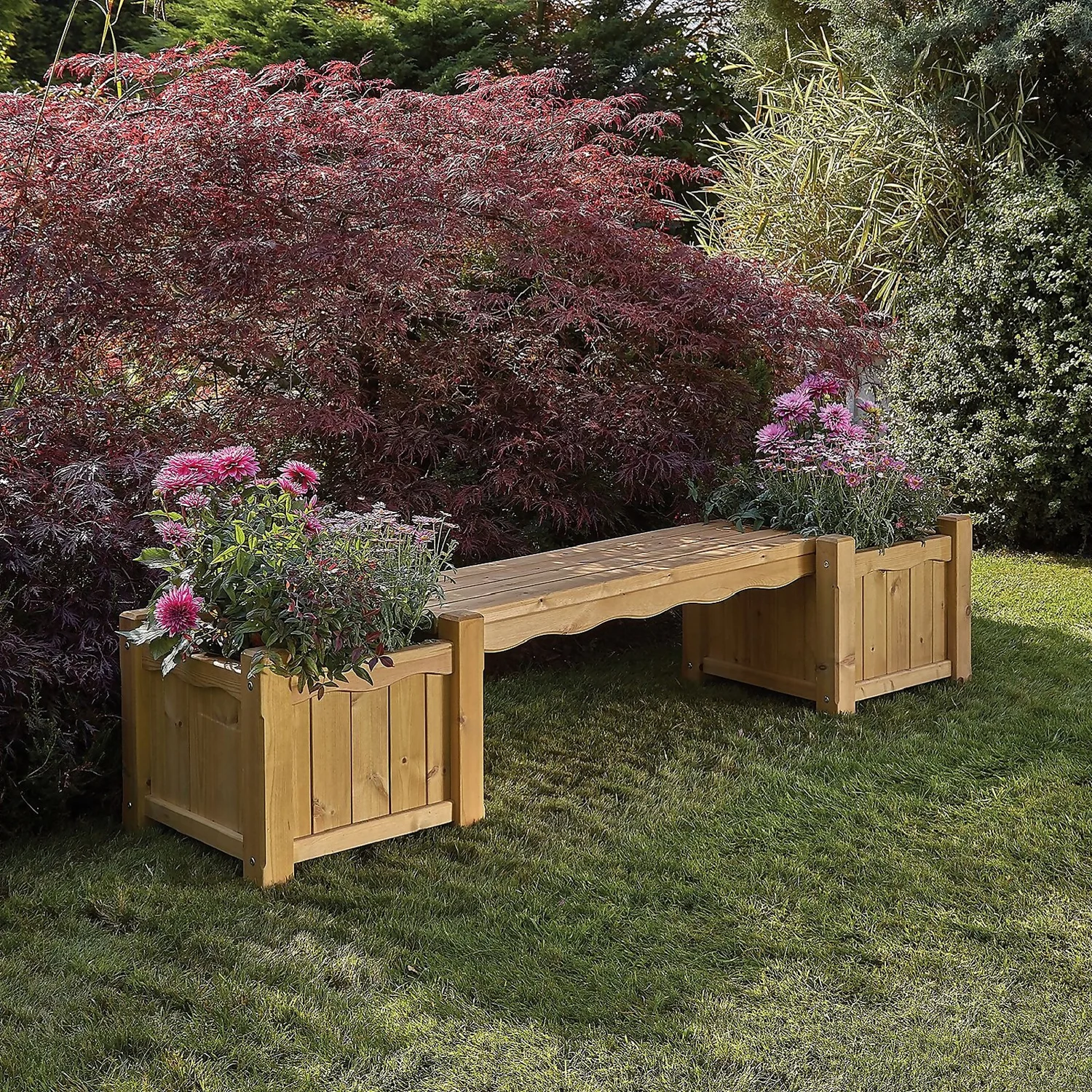 Anchor Fast FSC RHS Bench With Planters 1 Anchor Fast FSC RHS Bench With Planters