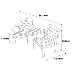 Anchor Fast FSC Weydale Rustic Alcove Garden Seat -Garden Tool Store 13452072 1114929379133367