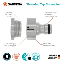 GARDENA Threaded Tap Hose Pipe Connector 8 GARDENA Threaded Tap Hose Pipe Connector -Garden Tool Store 13489625 4274920779907963
