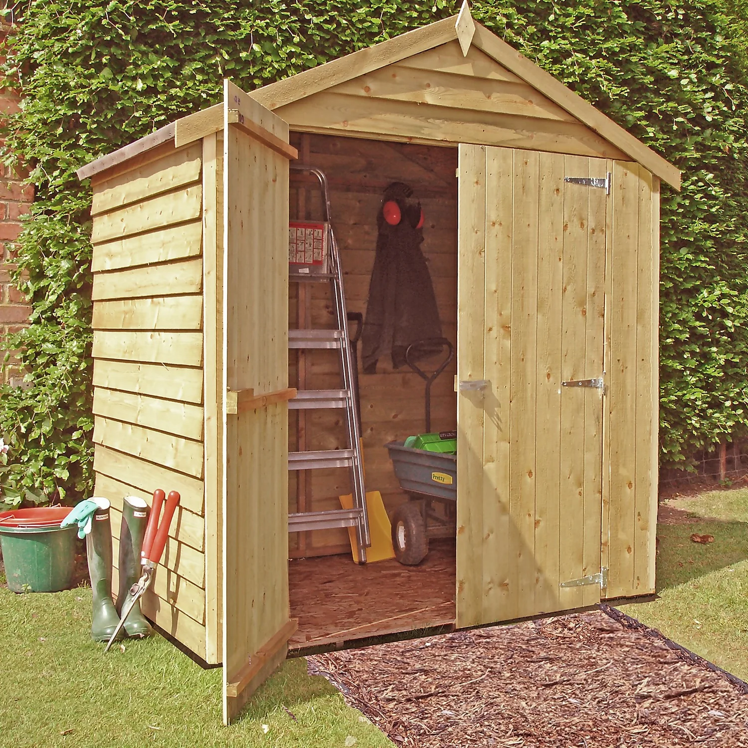 Shire 4 X 6ft Double Door Overlap Garden Shed With No Windows 6 Shire 4 X 6ft Double Door Overlap Garden Shed With No Windows - Image 6