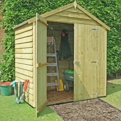 Shire 4x6ft Pressure Treated Double Door Overlap Garden Shed -Garden Tool Store 13505239 1424926485137650