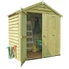 Shire 4x6ft Pressure Treated Double Door Overlap Garden Shed