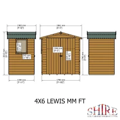 Shire 4 X 6ft Lewis Garden Shed -Garden Tool Store 13505248 1434933763005461