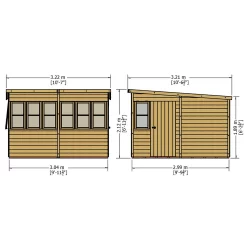 Shire 10 X 10ft Sun Pent Shed - Including Installation -Garden Tool Store 13505295 1614933733677833