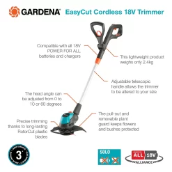 GARDENA EasyCut Cordless 18V Grass Trimmer -Garden Tool Store 13524830 8114936346365854