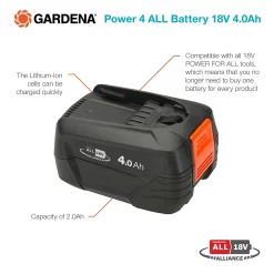 GARDENA Power 4 ALL Battery 18V 4.0Ah -Garden Tool Store 13524834 1234936345056117