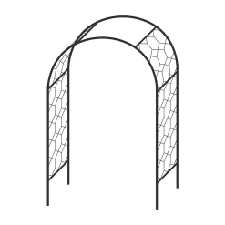 Agriframes Round Garden Arch - (H)2.1 X (W)1.2 X (D)0.45 M - Black