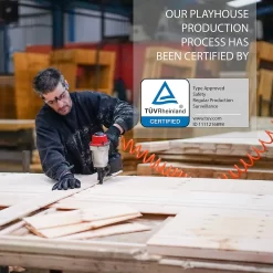 Country Living 7ft X 7ft Premium Sandon Double Storey Playhouse With Veranda Painted + Installation - Thorpe Towers Grey -Garden Tool Store 13554916 4544945374100839