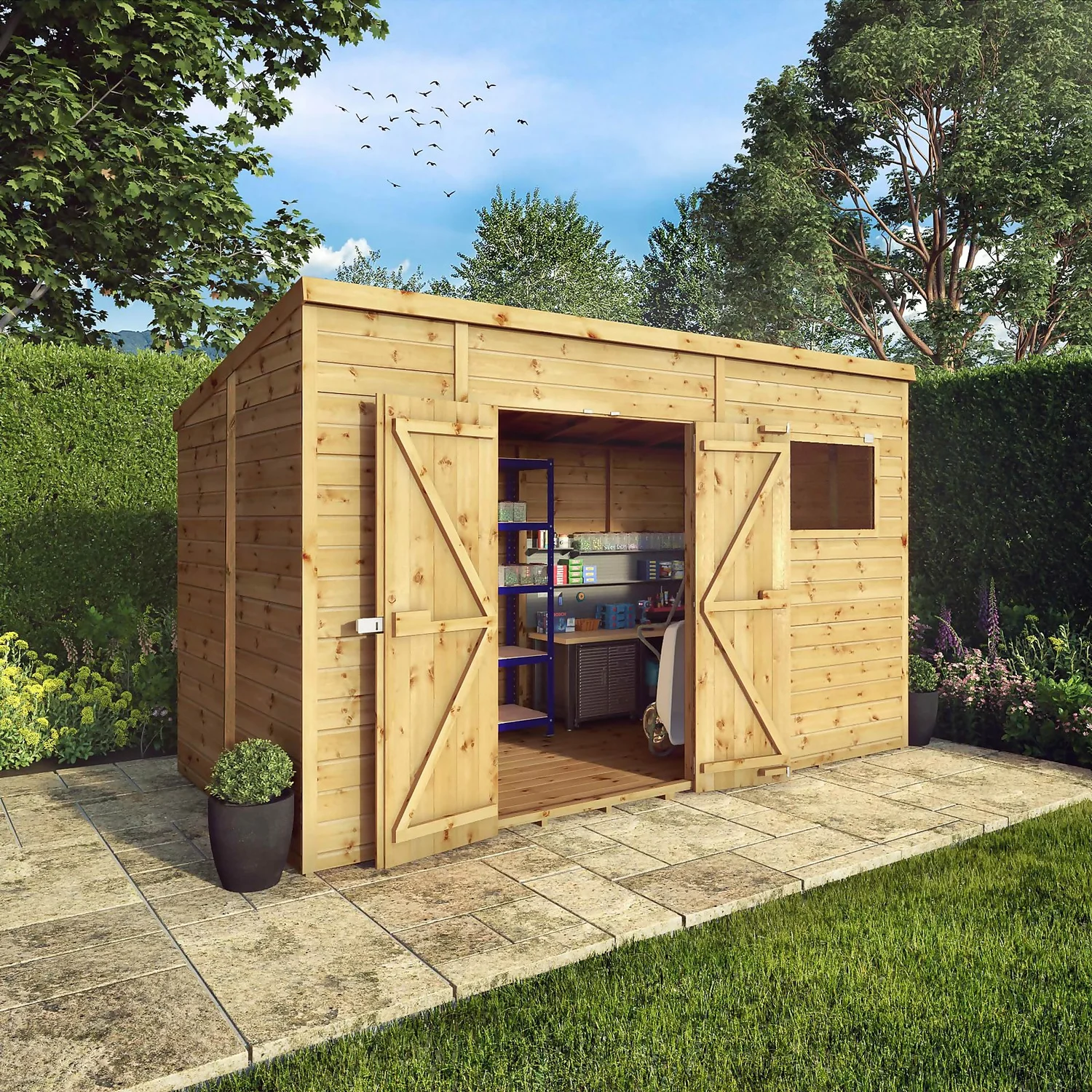 Mercia 12ft X 8ft Premium Shiplap Pent Shed 2 Mercia 12ft X 8ft Premium Shiplap Pent Shed - Image 2