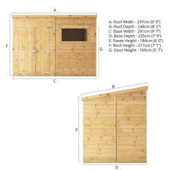 Mercia 10ft X 8ft Premium Shiplap Pent Shed - Including Installation -Garden Tool Store 13555859 1665011477690626