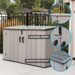 Lifetime Horizontal Plastic Outdoor Storage Shed -Garden Tool Store 13660824 5664949050849092