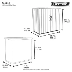 Lifetime Plastic Outdoor Utility Shed -Garden Tool Store 13660825 2034949054210748