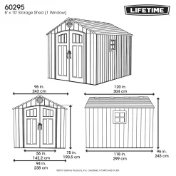Lifetime Plastic Outdoor Storage Shed - 8x10ft -Garden Tool Store 13660829 1284949046040122
