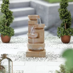 Stylish Fountain Sparkling Bowls Water Feature With LEDs 12 Stylish Fountain Sparkling Bowls Water Feature With LEDs -Garden Tool Store 13846048 2824971880480515