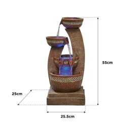 Stylish Fountain Azure Columns Water Feature With LEDs -Garden Tool Store 13846050 1534978881017244