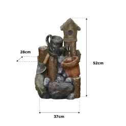 Stylish Fountain Country Garden Pour Water Feature With LEDs -Garden Tool Store 13846052 1774965399317535