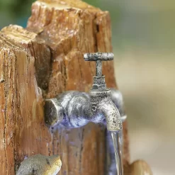 Stylish Fountain Playful Otters Water Feature With LEDs -Garden Tool Store 13846072 1374962027792345