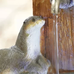 Stylish Fountain Playful Otters Water Feature With LEDs -Garden Tool Store 13846072 8474962027929886