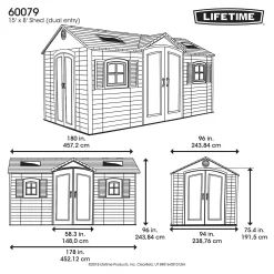 Lifetime 15 X 8ft Outdoor Storage Shed - Installation Included 11 Lifetime 15 X 8ft Outdoor Storage Shed - Installation Included -Garden Tool Store 13911312 3424978028043366
