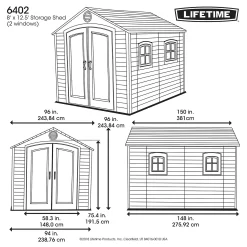 Lifetime 8x 12.5ft Plastic Outdoor Storage Shed - Installation Included 11 Lifetime 8x 12.5ft Plastic Outdoor Storage Shed - Installation Included -Garden Tool Store 13911313 4564978028037390
