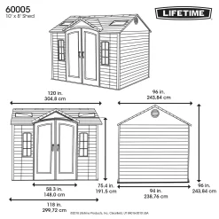 Lifetime 10 X 8ft Outdoor Storage Shed - Installation Included -Garden Tool Store 13911314 3254978028295342