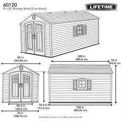 Lifetime 8 X 20ft Outdoor Storage Shed - Installation Included -Garden Tool Store 13911318 1814978028282712