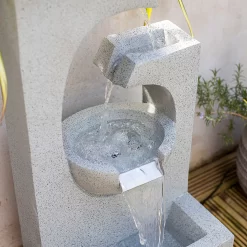 Stylish Fountain Ango Falls Garden Water Feature With LEDs -Garden Tool Store 13947169 1755005844359029