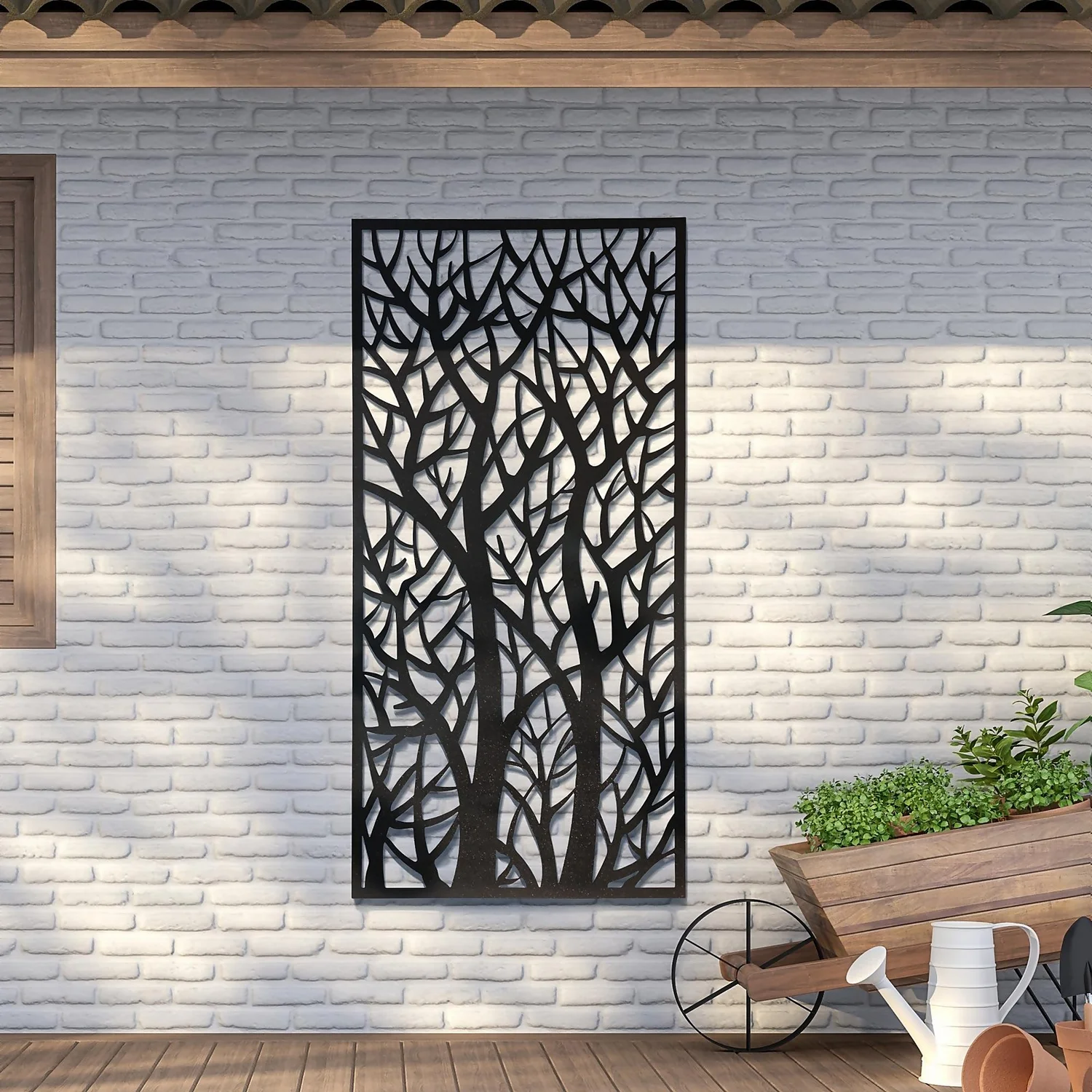 Amarelle Extra Large Metal Tree Design Decorative Garden Screen - 180 X 90cm 1 Amarelle Extra Large Metal Tree Design Decorative Garden Screen - 180 X 90cm