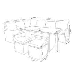 Matara Rattan Effect Corner Sofa Set -Garden Tool Store 13951470 2105021609466129