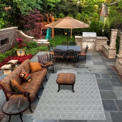 Homebase Outdoor Rug - Grey 120x180cm -Garden Tool Store 13953335 3724989199317315