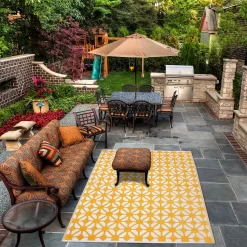 Homebase Outdoor Rug - Mustard 160x230cm 5 Homebase Outdoor Rug - Mustard 160x230cm -Garden Tool Store 13953338 1144989199346799