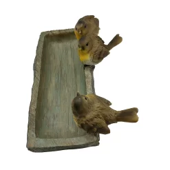 Homebase Wood Log Bird Bath With Birds -Garden Tool Store 13955522 7495014596921816
