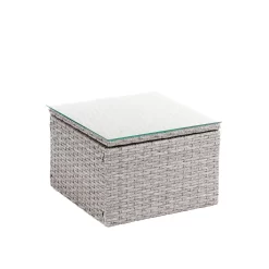 Alexandria Rattan Effect Garden Corner Sofa Set - Ash Grey -Garden Tool Store 13971225 7715022704506515