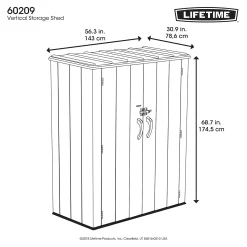 LIFETIME 1500L Vertical Storage Shed - Rough-Cut Brown -Garden Tool Store 13997404 6944999835363736