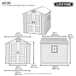Lifetime 7x7ft Outdoor Storage Shed - Beige 12 Lifetime 7x7ft Outdoor Storage Shed - Beige -Garden Tool Store 13997407 1584999834797558