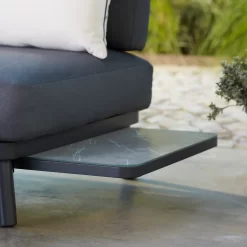 Heba Grey Metal Garden Corner Sofa Set -Garden Tool Store 14005702 1595022704432172