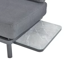 Heba Grey Metal Garden Corner Sofa Set -Garden Tool Store 14005702 2075022704696343