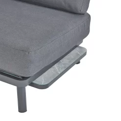 Heba Grey Metal Garden Corner Sofa Set -Garden Tool Store 14005702 4265022704746602