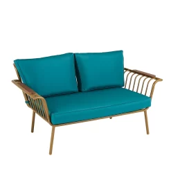 Omari Metal Garden Sofa Set - Teal & Gold -Garden Tool Store 14005703 7915022638148225