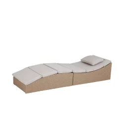 Natural Folding Rattan Sun Lounger -Garden Tool Store 14005776 1735022649706844